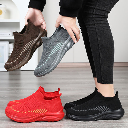 Damen Atmungsaktive Strick-Sneakers mit elastischer Anziehhilfe Heidi-Mode
