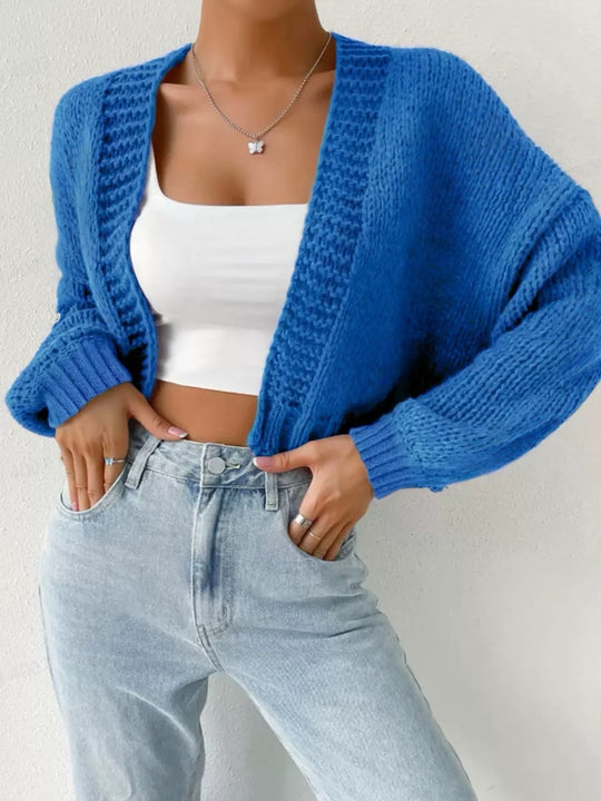 Damen Strukturierter Strick-Cardigan mit lässigem Schnitt Heidi-Mode