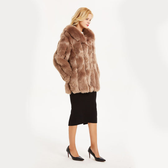 Damen Luxuriöse Kunstfelljacke mit voluminösen Ärmeln Heidi-Mode