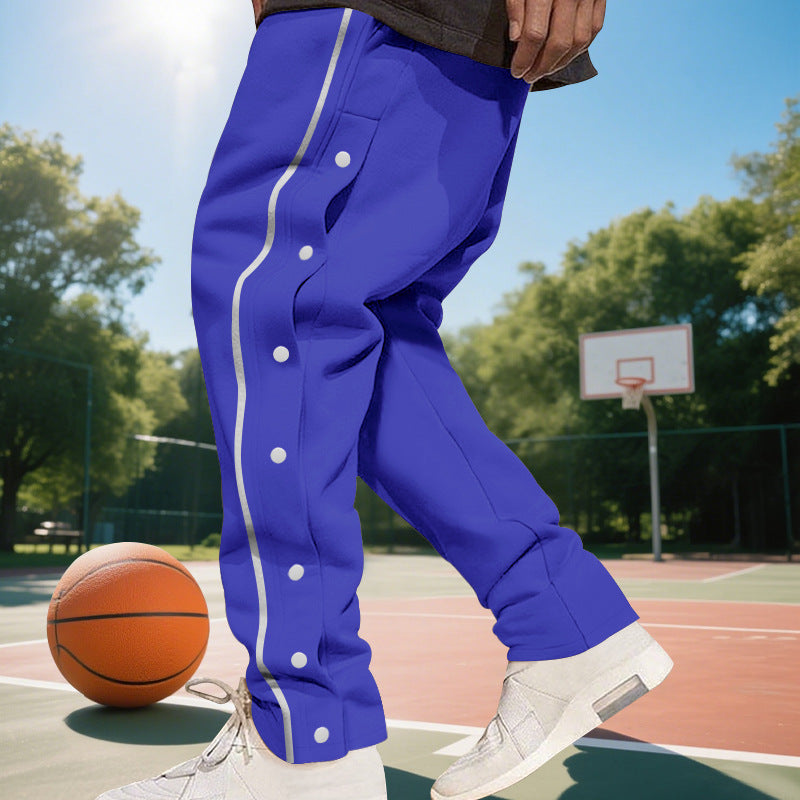 Herren Sportliche Jogginghose mit seitlichen Druckknöpfen und elastischem Bund Heidi-Mode