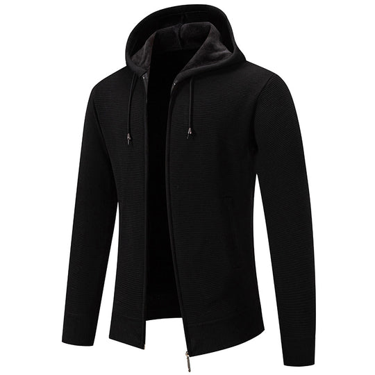 Herren sportliche Fleecejacke mit hohem Kragen und Reißverschluss Heidi-Mode