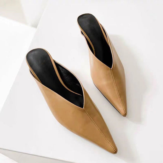 Femme Spitz-Zehen Slingback Pantolette mit elegantem Design Heidi-Mode