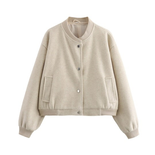Damen lässige Collegejacke im minimalistischen Design Heidi-Mode