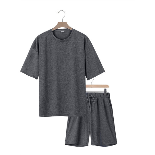 Herren Freizeit-Set mit bequemem T-Shirt und Shorts aus atmungsaktiver Baumwolle Heidi-Mode
