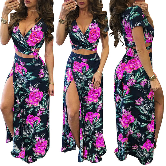 Heidi-Mode | Digitaler Druck Floral Zwei-Teile-Set