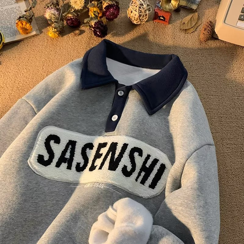 Herren Poloshirt mit einzigartigem Einstieg und kontrastivem Kragen Heidi-Mode