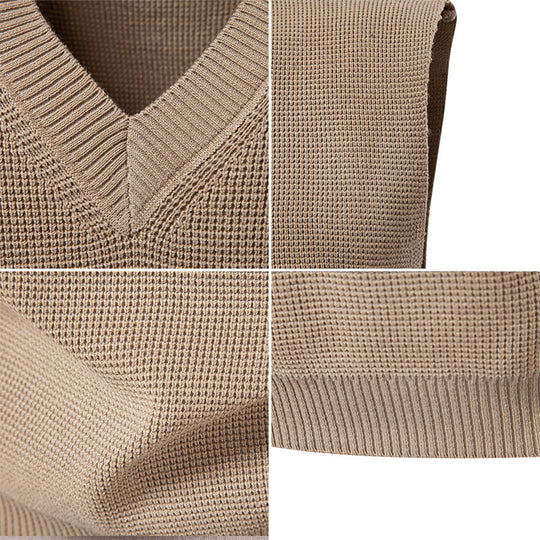 Herren ärmelloser Pullover im strukturierten Design Heidi-Mode