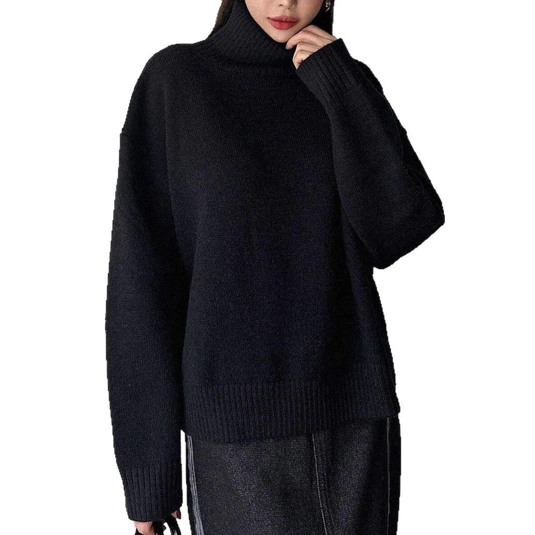 Damen oversized Rollkragenpullover aus weichem Material Heidi-Mode
