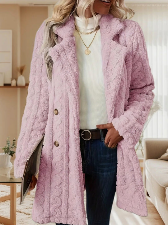 Damen Kuschelige Strickjacke mit hochfloriger Optik und knöpfbarem Verschluss Heidi-Mode