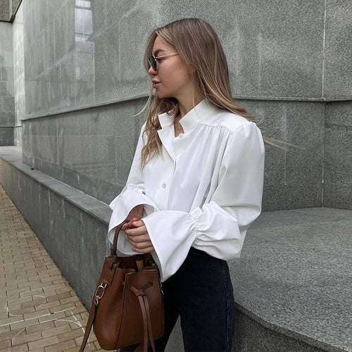 Damen Elegante Bluse mit voluminösen Ärmeln Heidi-Mode