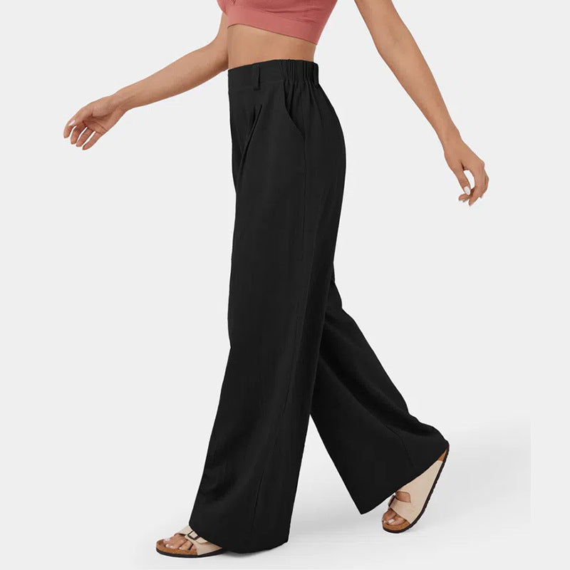 Damen Weite Chinohose mit elegantem Faltenwurf und seitlichen Taschen Heidi-Mode