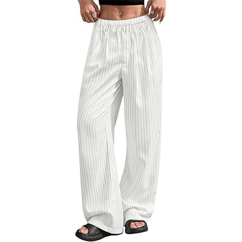Damen weiche und elegante Streifenhose Heidi-Mode