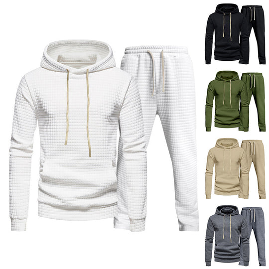 Herren Fitness-Hoodie und Jogginghose Set mit strukturiertem Design Heidi-Mode
