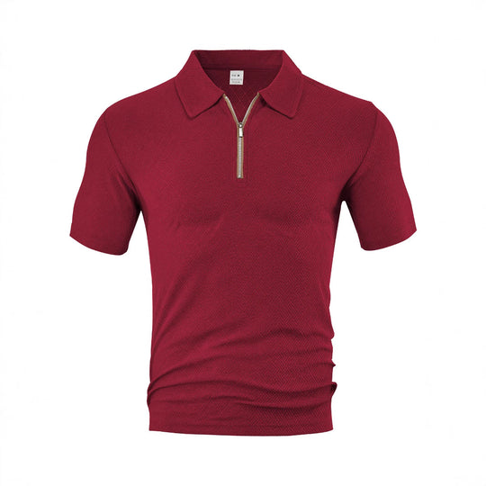 Herren Polo-Shirt mit elegantem Reißverschluss und strukturiertem Design Heidi-Mode
