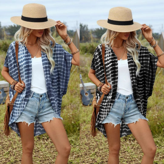 Damen Leichtes Kimono mit modernem Batikdesign Heidi-Mode