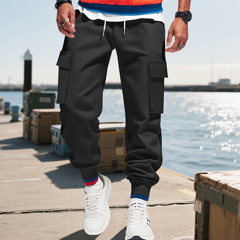 Herren Cargo-Jogginghose mit praktischen Reißverschlusstaschen und elastischem Bund Heidi-Mode