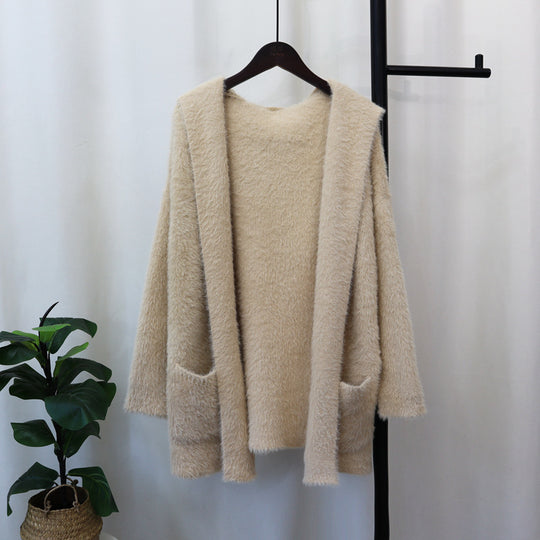 Damen Kuscheliger Cardigan mit langen Ärmeln und praktischen Taschen Heidi-Mode