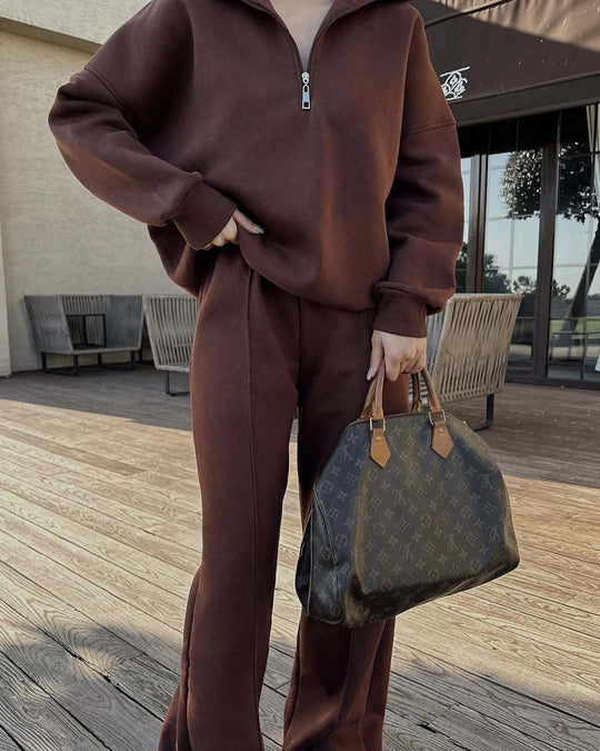 Damen lässiges Sweatshirt und weite Jogginghose Set Heidi-Mode