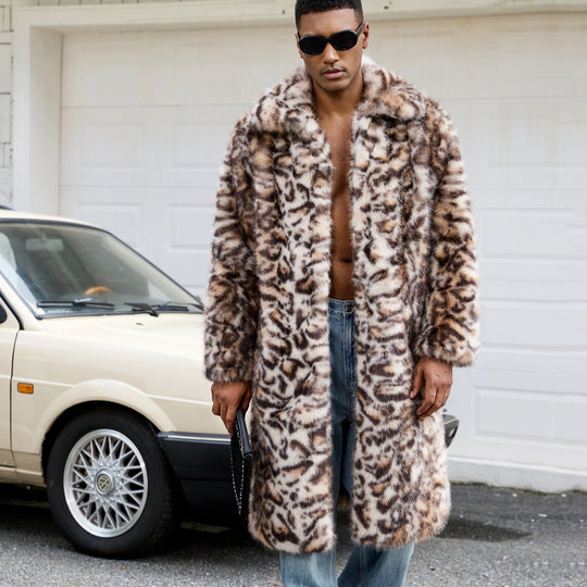 Herren Modischer Kunstfellmantel mit aufregendem Tierdesign Heidi-Mode