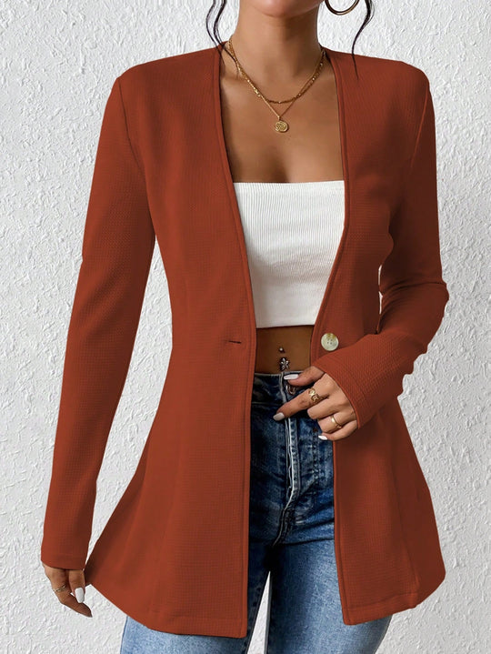 Damen elegante Blazerjacke mit asymmetrischem Schnitt Heidi-Mode