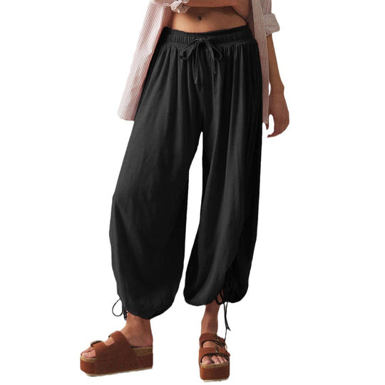 Damen Bequeme Haremshose mit raffinierten Rüschendetails Heidi-Mode