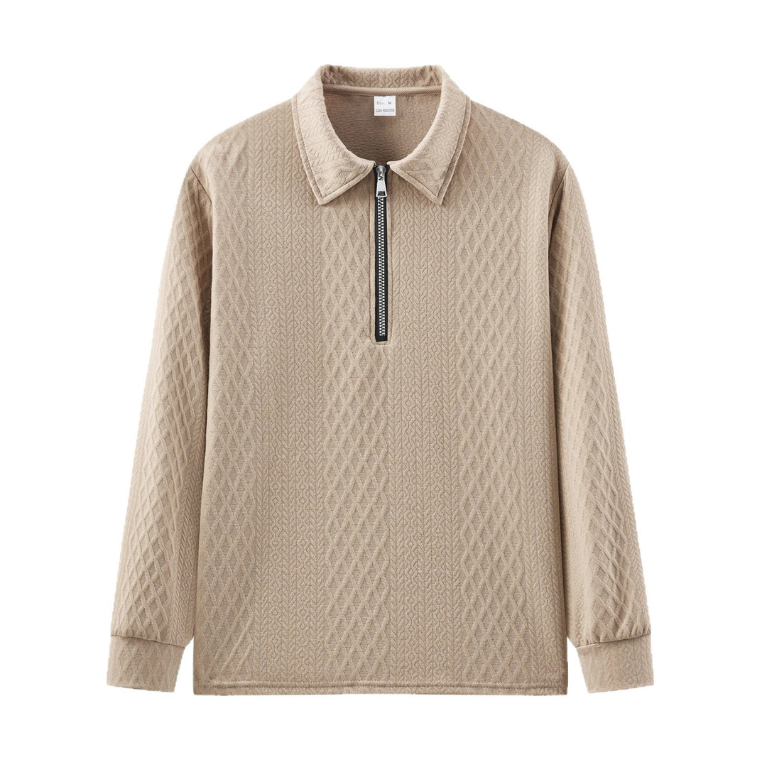 Herren Sweatshirt mit modischem Stehkragen und strukturiertem Design Heidi-Mode