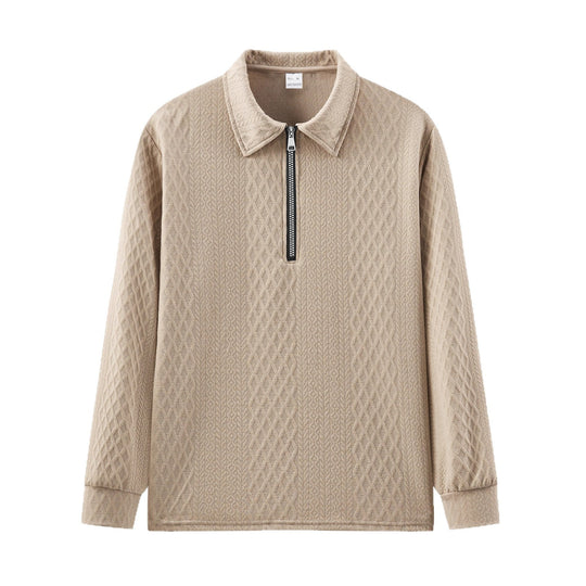 Herren Sweatshirt mit modischem Stehkragen und strukturiertem Design Heidi-Mode