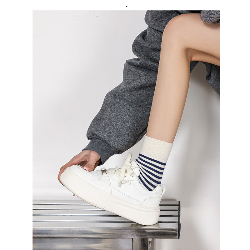 Damen Sneakers mit dicker Plateausohle und atmungsaktivem Obermaterial Heidi-Mode