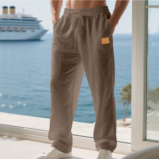 Herren Bequeme und luftige Sommerhose aus leichtem Leinenmaterial Heidi-Mode