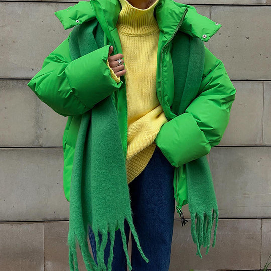 Damen Pufferjacke mit hohem Kragen und seitlichen Eingrifftaschen Heidi-Mode