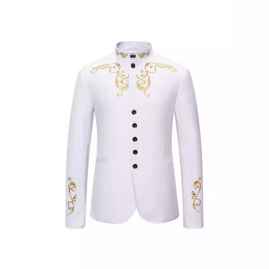 Herren Eleganter Blazer mit kunstvollen Stickereien Heidi-Mode