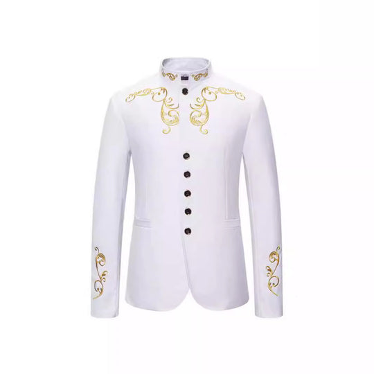 Herren Eleganter Blazer mit kunstvollen Stickereien Heidi-Mode