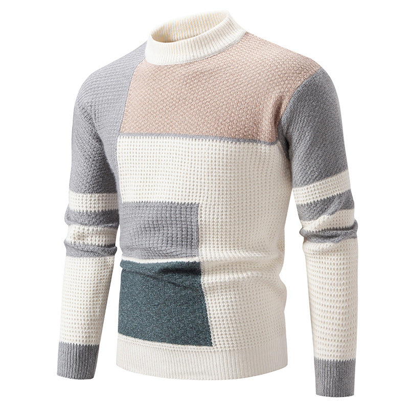 Herren modischer Pullover mit strukturiertem Farbblockdesign Heidi-Mode