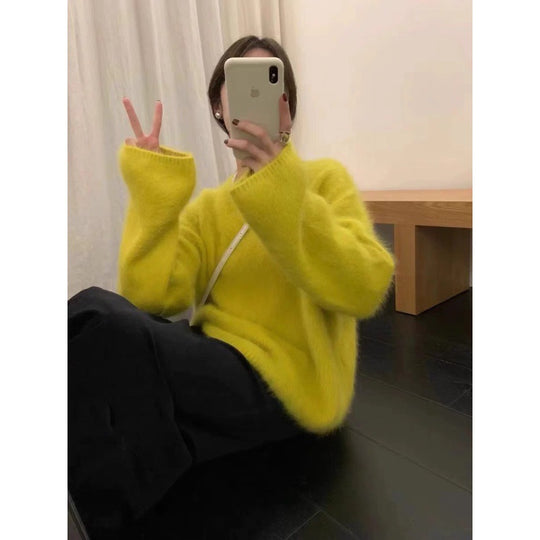 Damen kuscheliger Pullover mit Boxy-Schnitt Heidi-Mode