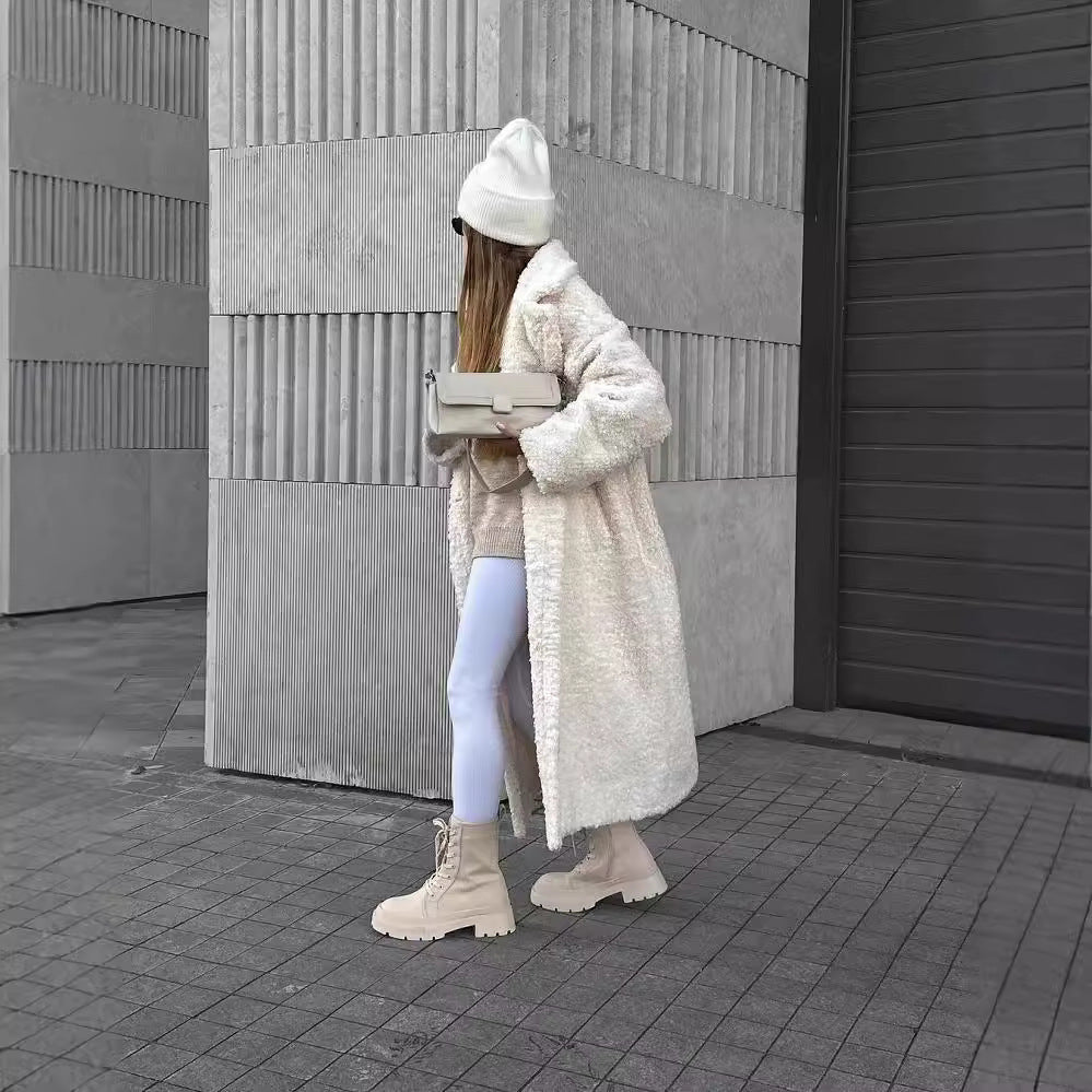 Damen Kuschelige Teddyfelljacke im eleganten Oversize-Design Heidi-Mode