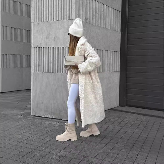 Damen Kuschelige Teddyfelljacke im eleganten Oversize-Design Heidi-Mode
