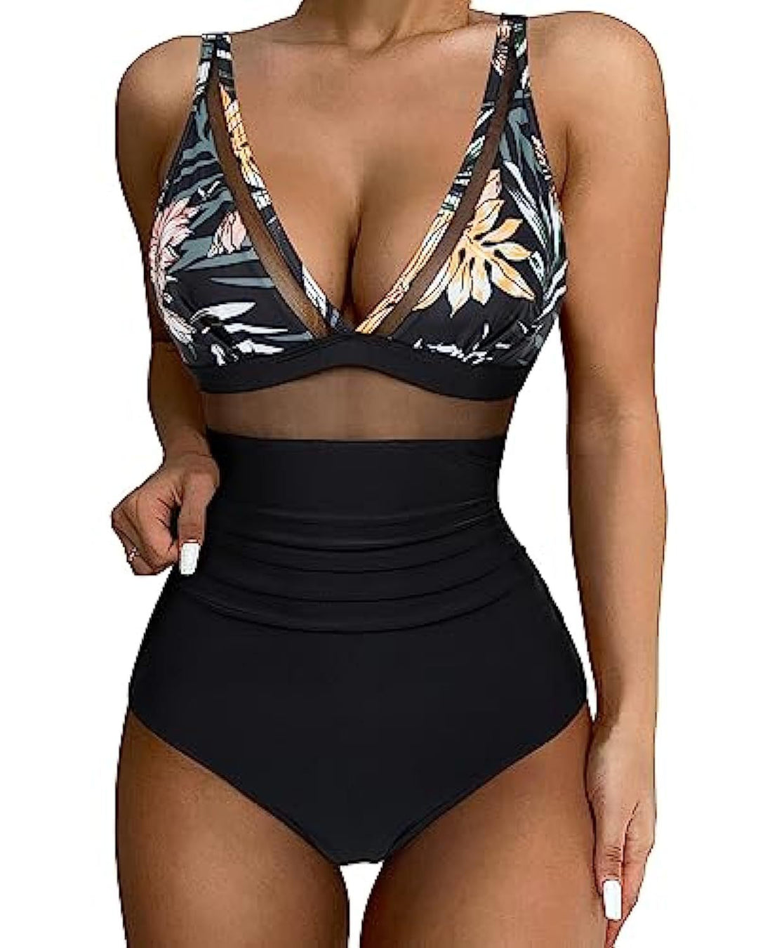 Heidi Mode | Einteiliger hohler Badeanzug mit hoher Taille