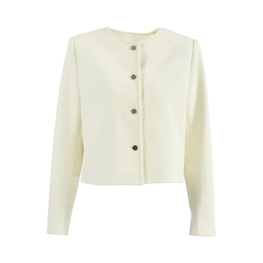 Damen Kurze Bouclé-Jacke mit eleganter Knopfleiste und lässiger Silhouette Heidi-Mode