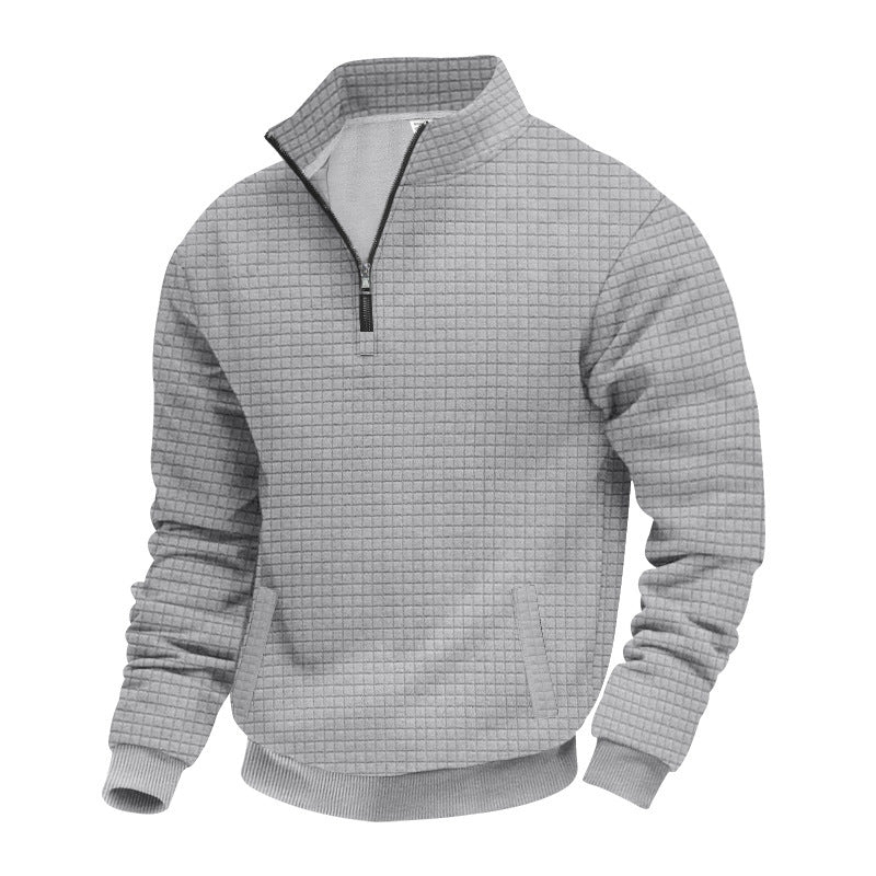 Herren sportlicher Pullover mit halbhoch geschlossenem Kragen Heidi-Mode