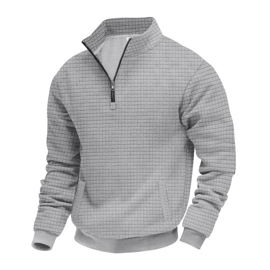 Herren sportlicher Pullover mit halbhoch geschlossenem Kragen Heidi-Mode