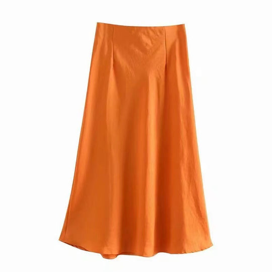 Damen Maxi-Rock aus fließendem Stoff mit elegantem Fall Heidi-Mode