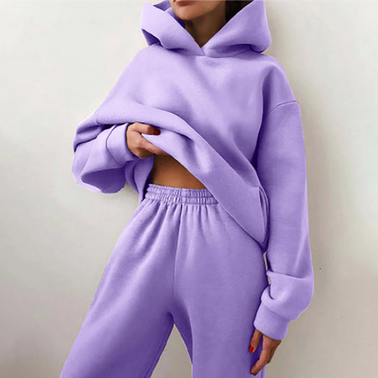 Femme Cozy Fleece Hoodie und Jogginghose Set Heidi-Mode