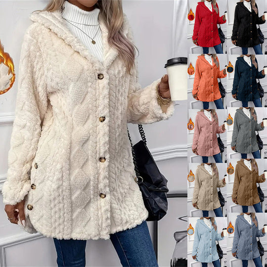 Damen Kuschelige Oversized Jacke Heidi-Mode