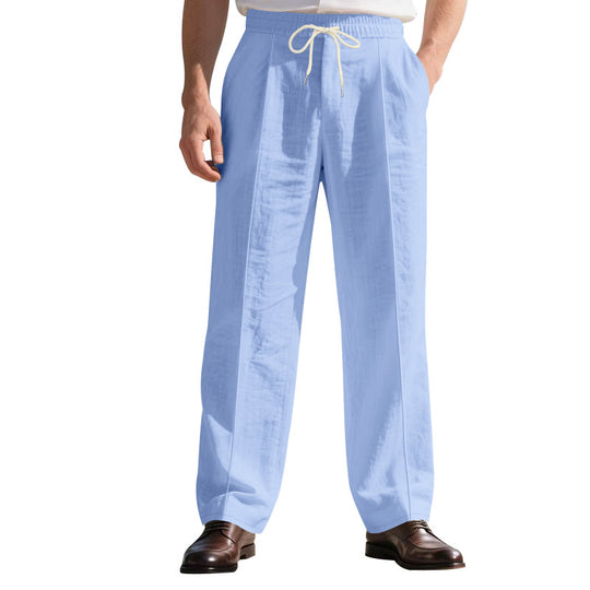 Herren elegante Freizeithose mit verstellbarem Kordelzug und atmungsaktiver Struktur Heidi-Mode