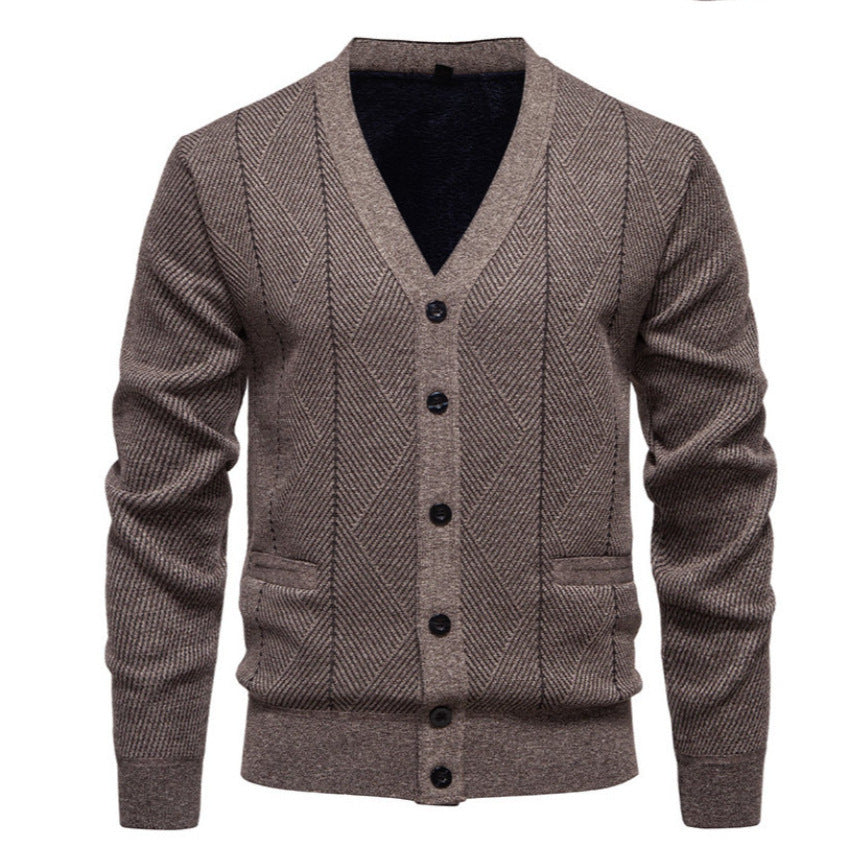 Herren modische Strickjacke mit einzigartigem Rautenmuster Heidi-Mode