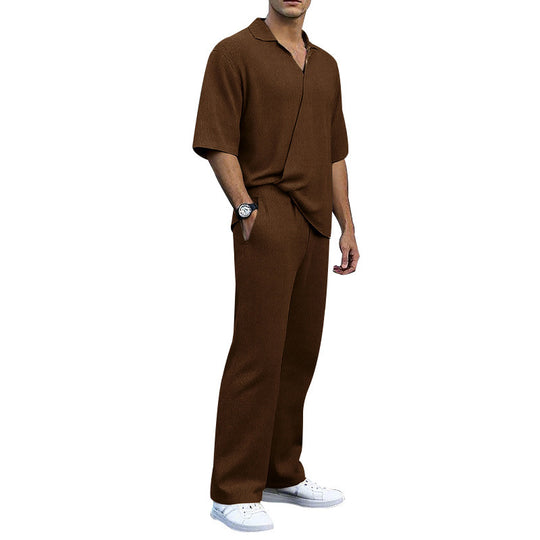 Herren elegantes Freizeit-Outfit aus weichem Strickmaterial mit lässigem Schnitt Heidi-Mode