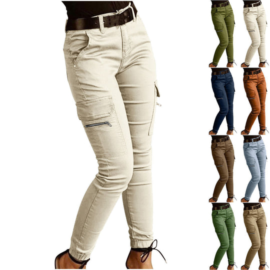 Damen Cargo-Hose mit figurbetontem Schnitt und vielen praktischen Taschen Heidi-Mode