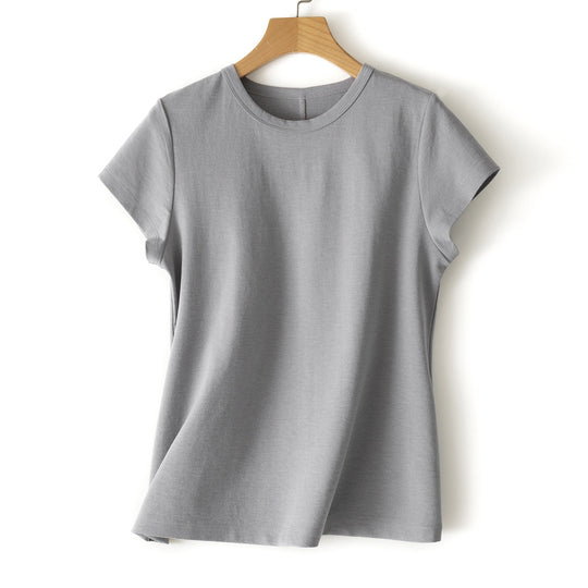 Femme Kurzarm Casual Baumwolloberteil Heidi-Mode