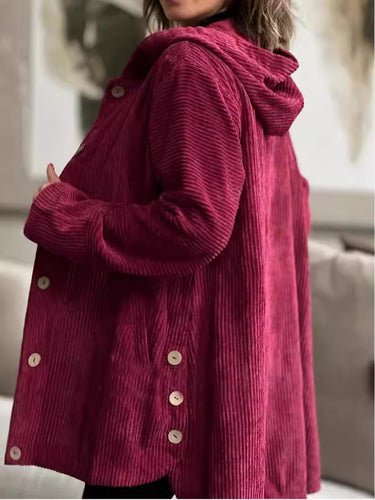 Damen Strickjacke mit Kapuze und gemütlicher Schnittführung Heidi-Mode