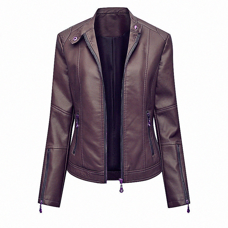 Damen Kunstlederjacke im Biker-Stil Heidi-Mode
